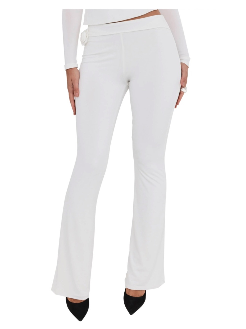 Mistress rocks Ivory Flower Embellished Trousers Size L - Never worn